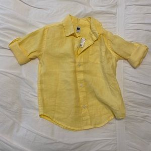 COPY - GUC Janie and Jack®️ Toddler Boy SIZE 3 Yellow Linen Button-down Shirt
